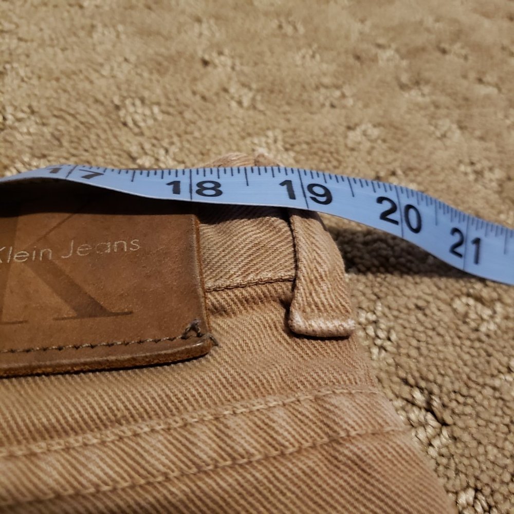 Vintage Calvin Klein Jeans Men's 38 Tan Made in USA Easy Fit Stonewash Denim 90s - Picture 10 of 14